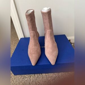 Stuart Weitzman Pink Suede Heeled Boots